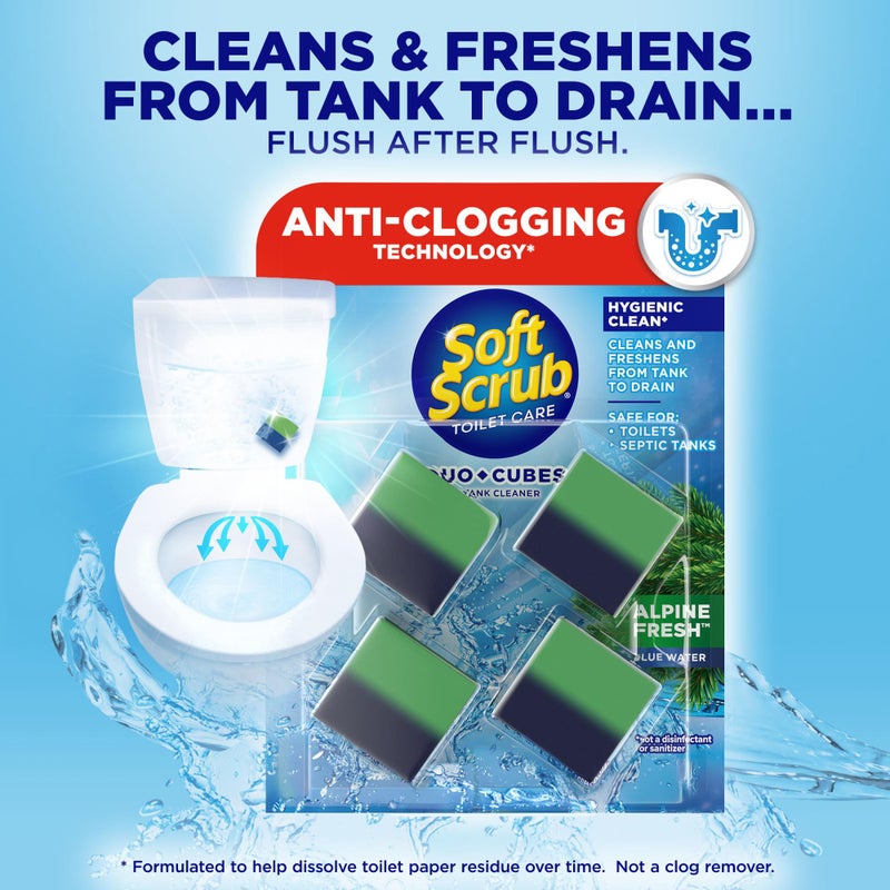 Soft Scrub in-Tank Toilet Cleaner Duo-Cubes, Alpine Fresh, 4Count - Image 2